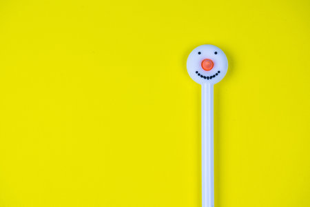 Christmas themed decorate isolated on yellow background.Christmas concept.