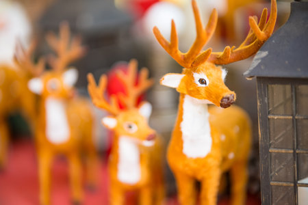Chrismas decor figurines in souvenir shopの写真素材