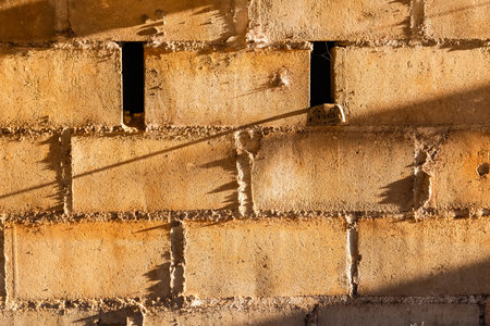light and shadow pattern on Old Brick Wall Texture Background.の写真素材