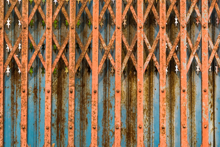 The rusty steel door background.の写真素材