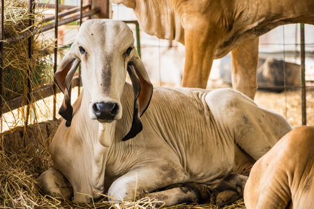 Cow farm agriculture in thailand.の写真素材