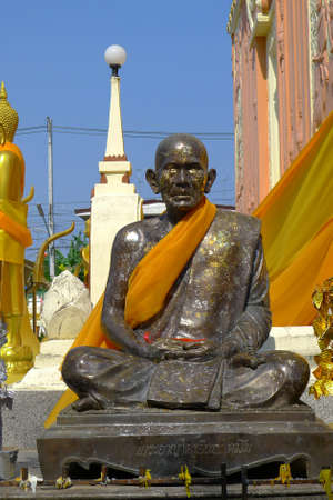 The sculpture of master monk  was made from bronzeの写真素材