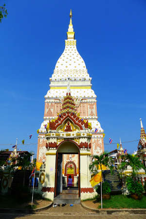 the Pagoda Buddhist saint Bone Collector at Nakhon Phanomの写真素材