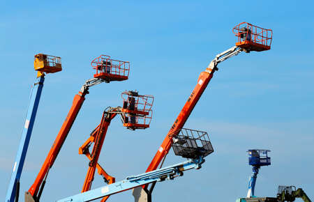 The hydraulic telescopic boom lift,Thailandの写真素材