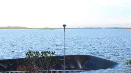 landscape photo of Khlong Luang Rachalothorn Reservoir,at Tha Bun Mi, Chon Buri, Thailandの写真素材