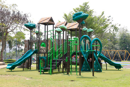 Playground  in the garden, at  Somdet Phra Srinagarindra Public Park,Chachoengsao Province,Thailandの写真素材