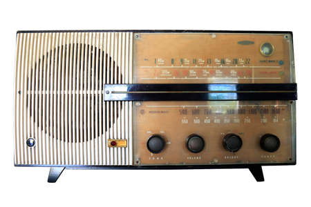 Vintage Transistor Radio, isolated, Thailandの写真素材
