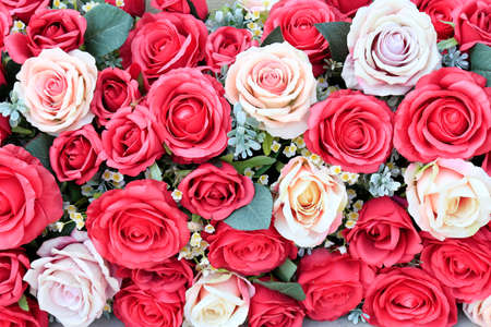 Bouquet of artificial roses for background, Thailandの写真素材
