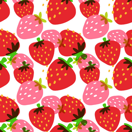 Seamless pattern with strawberries.のイラスト素材