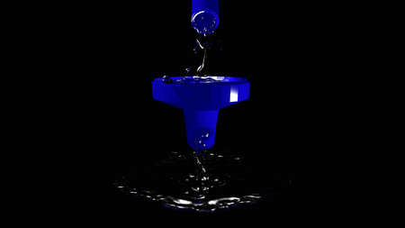 Water flows through a drain. 3d illustrationの写真素材