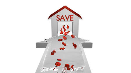 Over a white background. 3d illustrationの写真素材