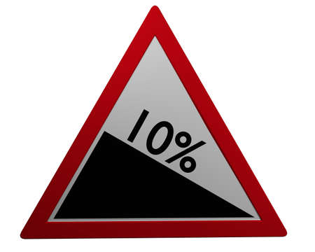 Traffic sign: gradient, isolated on white. 3d renderの写真素材