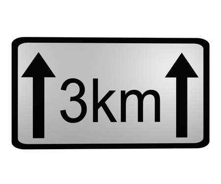 Traffic sign: length of danger site, 3d rendering isolated on whiteの写真素材