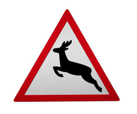 Traffic sign: wild change, 3d rendering isolated on whiteの写真素材