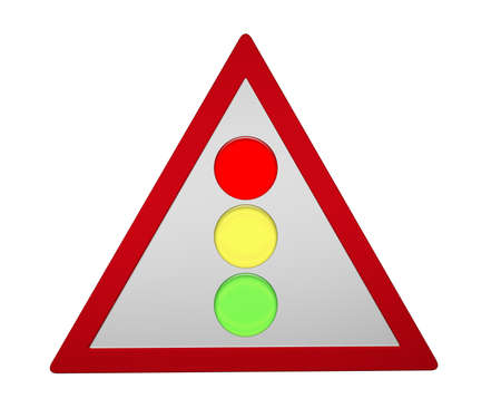 Traffic sign: light sign, 3d rendering isolated on whiteの写真素材