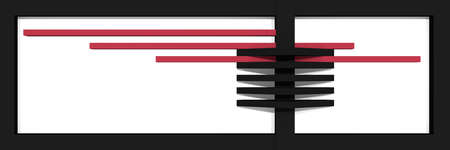 Header / banner for the website with clean lines and box shape in black, old rose and white. 3d renderingの写真素材