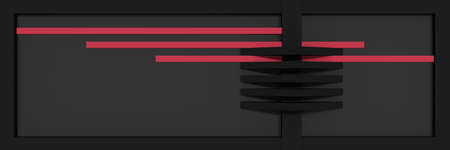 Header / banner for the website with clean lines and box shape in black, old rose and gray. 3d...