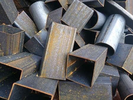 Scrap metal of iron and steelの写真素材