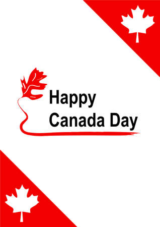 Greeting card in red-white for Canada Day, Vectorのイラスト素材