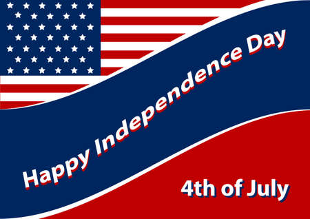 Independence Day background with American flag.のイラスト素材