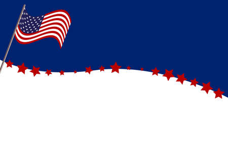 Vector background for Independence Day with American flag.のイラスト素材