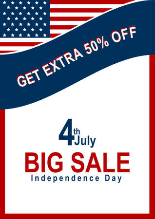 Vector Sale Flyer with American Flag.のイラスト素材