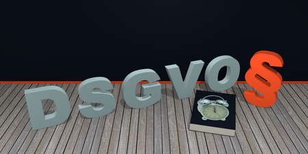 Concept "DSGVO" Basic Data Protection Regulation, 3d renderingの写真素材