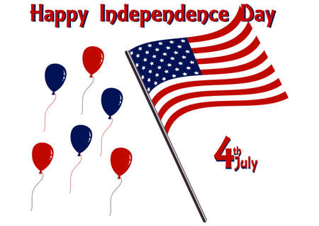 Independence Day - design with country flag, balloons and text. Vector file, eps 10のイラスト素材