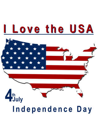 Independence Day - design with text and map. Vector file, eps 10のイラスト素材