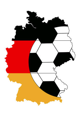 Football design for Germany. With map in national colors and football. EPS 10 vector fileのイラスト素材