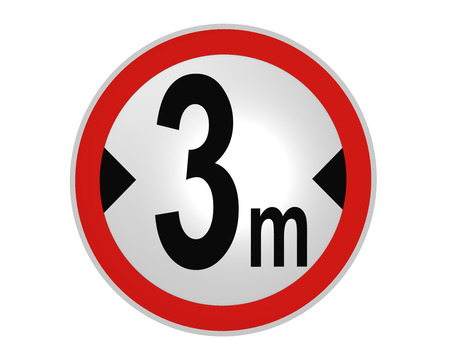 German road sign: actual width, 3 m from the front. 2d renderingの写真素材