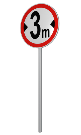 German road sign: actual width, 3 m. 3d renderingの写真素材