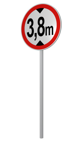 German road sign: actual height, 3.8m. 3d renderingの写真素材