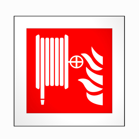 Fire protection mark according to the current form of ASR A1.3: Extinguishing hose. 2d renderingの写真素材