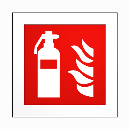 Fire protection mark according to the current form of ASR A1.3: fire extinguisher. 2d renderingの写真素材