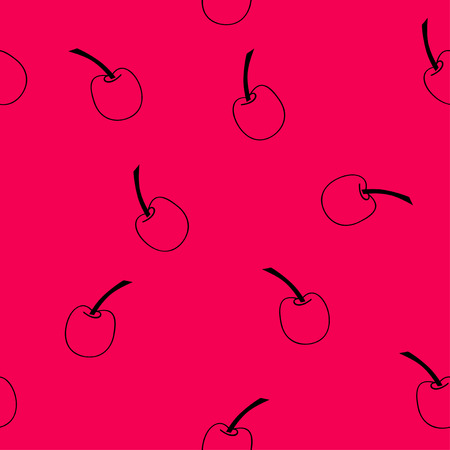Seamless pattern of cherries. Vector file EPS 10のイラスト素材