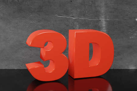 3D on a black background in front of a metal wall. 3d renderingの写真素材