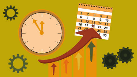 concept of increasing numbers through timeのイラスト素材