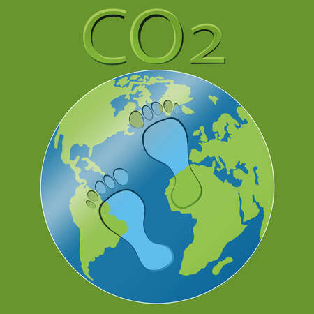 CO2 footprints on earth. vectorのイラスト素材