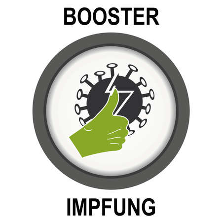 Booster vaccination icon. German text (booster vaccination). vectorのイラスト素材