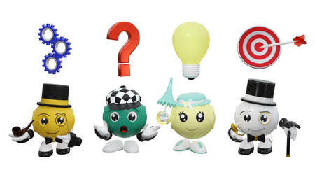 Planning concept with 3d characters. 3d rendering