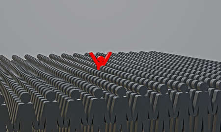 Concept: standing out from a crowd. 3d renderingの写真素材