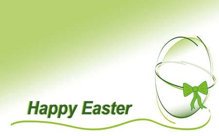 Background image with Easter egg in vibrant green tones and text Happy Easter. Vector files eps 10のイラスト素材
