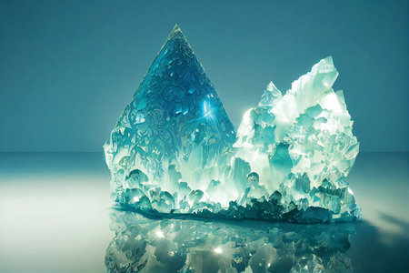 Natural mineral, rock crystal, studio light, printable illustration, digital artの素材