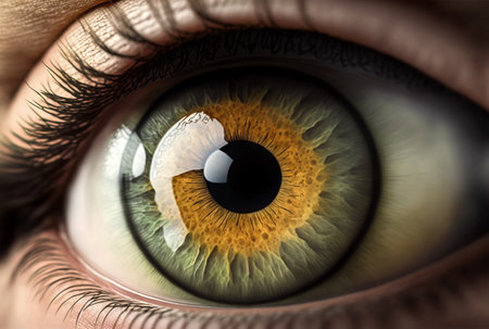Illustration of human eye, close-up, generative aiの素材