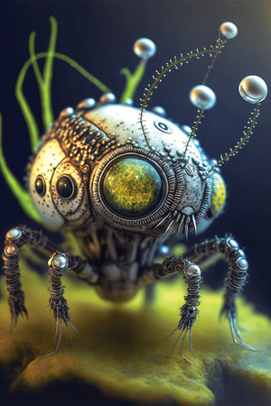 Fantasy alien bug, spy beetle, cybernetic micro robotの素材
