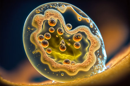Digital illustration of micro organism, microscopic lifeの素材