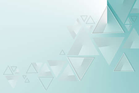 multicolored triangular figures on a blue background with a place under the text.