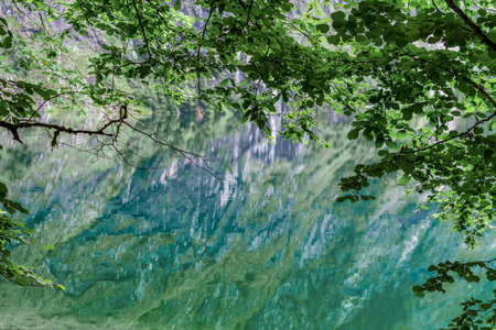 Great summer panorama of the Obersee lake. Green morning scene of Swiss Alps, Nafels village location, Switzerland, Europe. Beauty of nature concept backgroundの写真素材