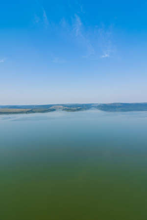 Panoramic view of the fjords and the bay of Bakota from a height. Bakota, Ukraineの写真素材